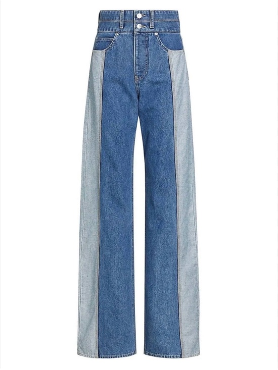 Veronica Beard Denim - Veronica Beard Taylor Two-Tone Wide Leg Jean